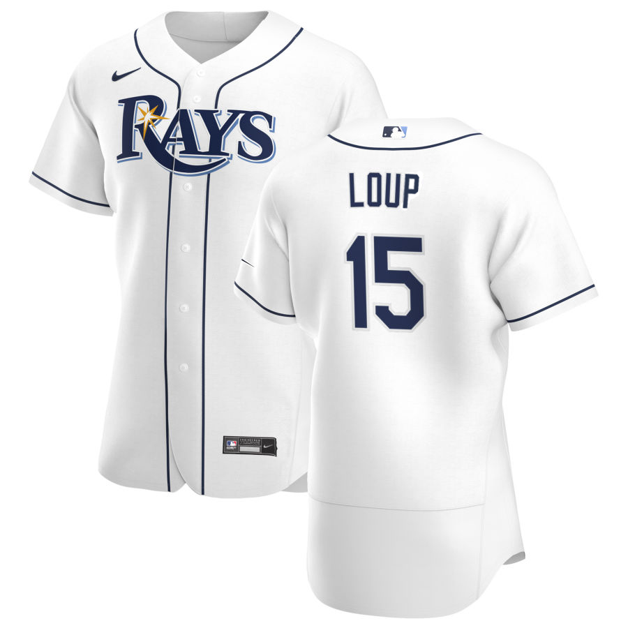 Tampa Bay Rays #15 Aaron Loup Men Nike White Home 2020 Authentic Player MLB Jersey->tampa bay rays->MLB Jersey